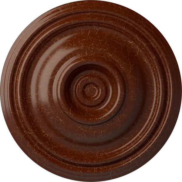 Ekena Millwork Traditional Ceiling Medallion (Canopies up to 4"), 14 3/4"OD x 1 3/4"P, Burnished Mahogany Crackle CM14TRBMC - main